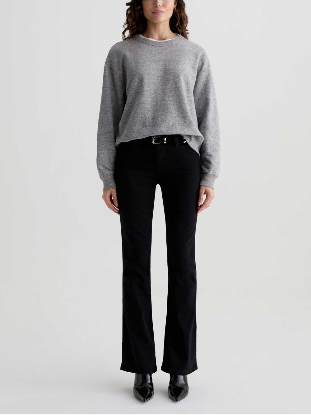 AG Black Flare Jeans Low-Waist Wide Leg